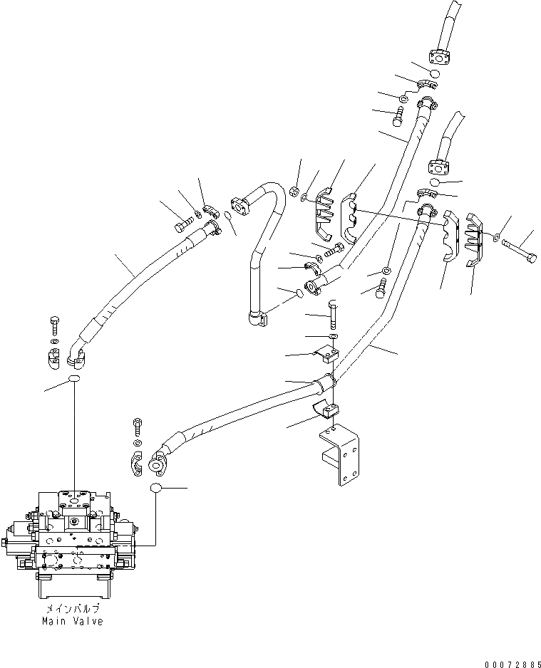 Схема запчастей Komatsu WA600-6 - ГИДРАВЛ ЛИНИЯ (ПЕРЕДН. ЛИНИЯ¤ /)(№7-) ГИДРАВЛИКА