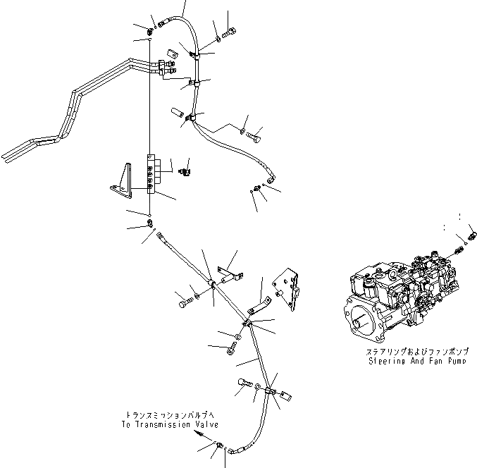 Схема запчастей Komatsu WA600-6 - ГИДРАВЛ ЛИНИЯ (PM CLINICE ЛИНИЯ /)(№-) ГИДРАВЛИКА
