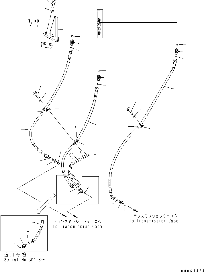 Схема запчастей Komatsu WA600-6 - ГИДРАВЛ ЛИНИЯ (PM CLINICE ЛИНИЯ /)(№-) ГИДРАВЛИКА