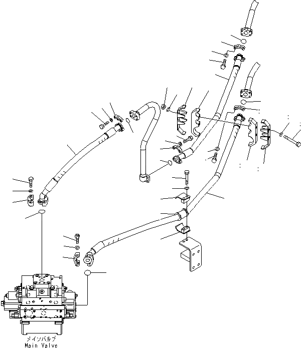 Схема запчастей Komatsu WA600-6 - ГИДРАВЛ ЛИНИЯ (ПЕРЕДН. ЛИНИЯ /)(№-) ГИДРАВЛИКА