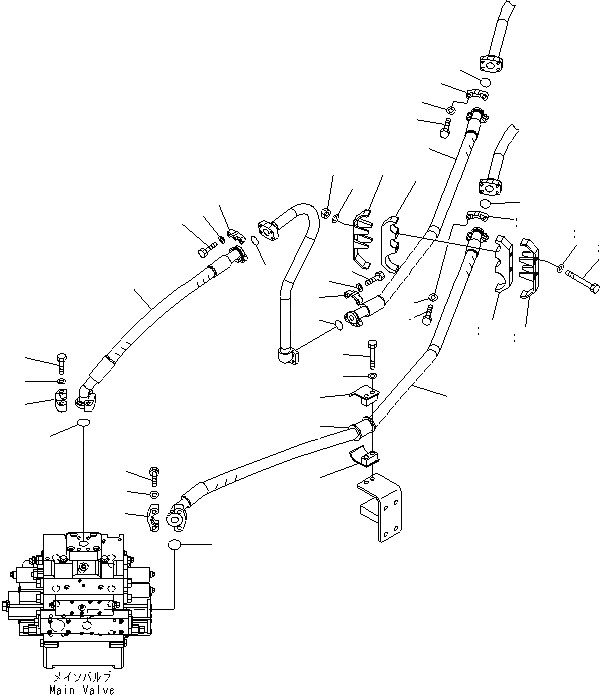 Схема запчастей Komatsu WA600-6 - ГИДРАВЛ ЛИНИЯ (ПЕРЕДН. ЛИНИЯ /) (ДЛЯ ECSS)(№-) ГИДРАВЛИКА