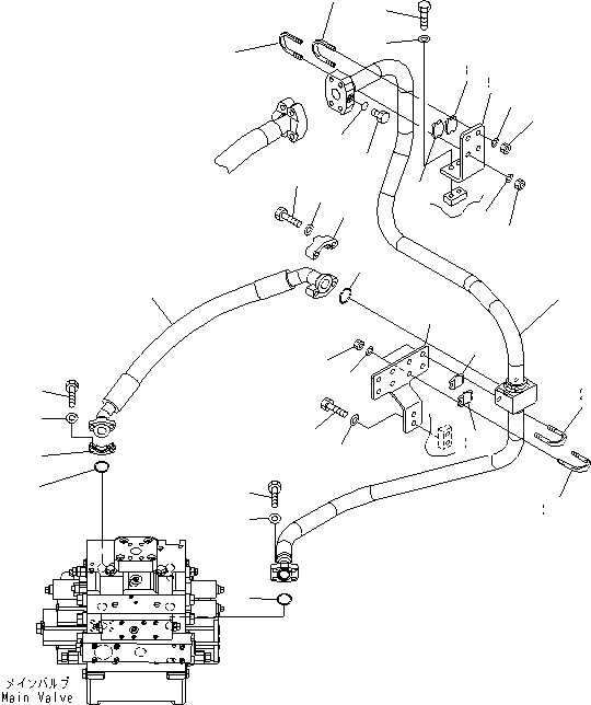 Схема запчастей Komatsu WA600-6 - ГИДРАВЛ ЛИНИЯ (ЛИНИЯ ГИДРОЦИЛИНДРА КОВША¤ /) (ДЛЯ ECSS)(№-) ГИДРАВЛИКА