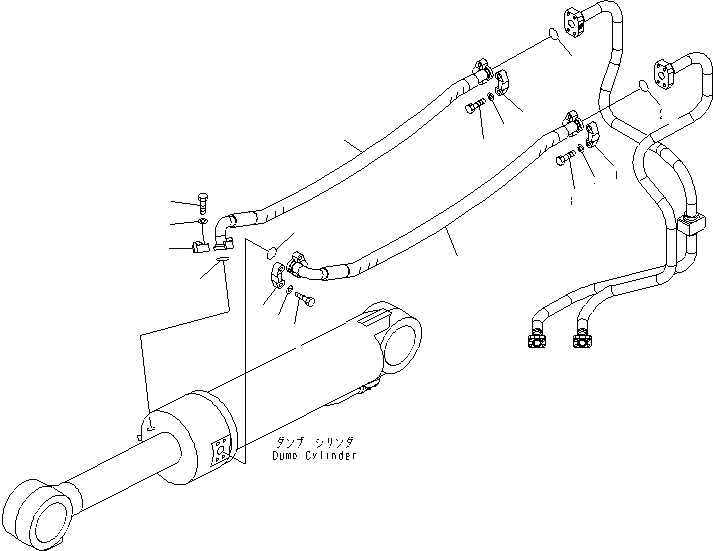 Схема запчастей Komatsu WA600-6 - ГИДРАВЛ ЛИНИЯ (ЛИНИЯ ГИДРОЦИЛИНДРА КОВША¤ /)(№-) ГИДРАВЛИКА