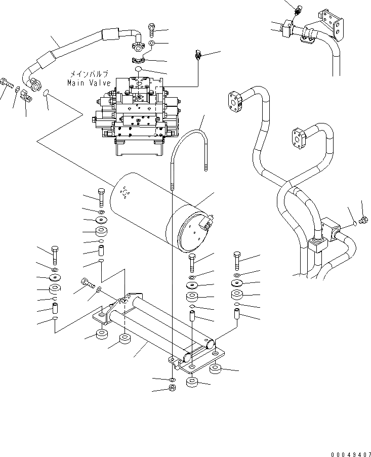 Схема запчастей Komatsu WA600-6 - ГИДРАВЛ ЛИНИЯ (АККУМУЛЯТОР - УПРАВЛЯЮЩ. КЛАПАН) (ДЛЯ ECSS)(№-) ГИДРАВЛИКА