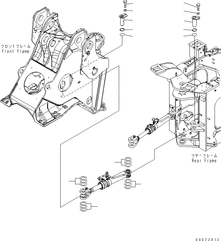 Схема запчастей Komatsu WA600-6 - ЦИЛИНДР РУЛЕВ. УПР-Я ЭЛЕМЕНТЫ КРЕПЛЕНИЯ (БОЛЬШ. ЦИЛИНДР)(№7-) ОСНОВНАЯ РАМА И ЕЕ ЧАСТИ