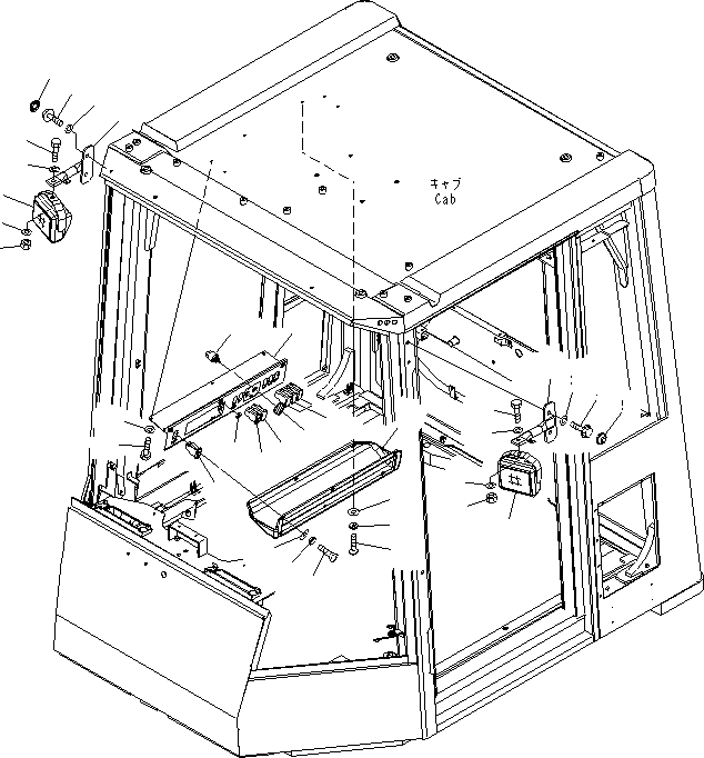 Схема запчастей Komatsu WA600-6 - КАБИНА (ЭЛЕКТРИКА¤ /) (С ADVANCED УПРАВЛ-Е ДЖОЙСТИКОМ)(№7-) КАБИНА ОПЕРАТОРА И СИСТЕМА УПРАВЛЕНИЯ