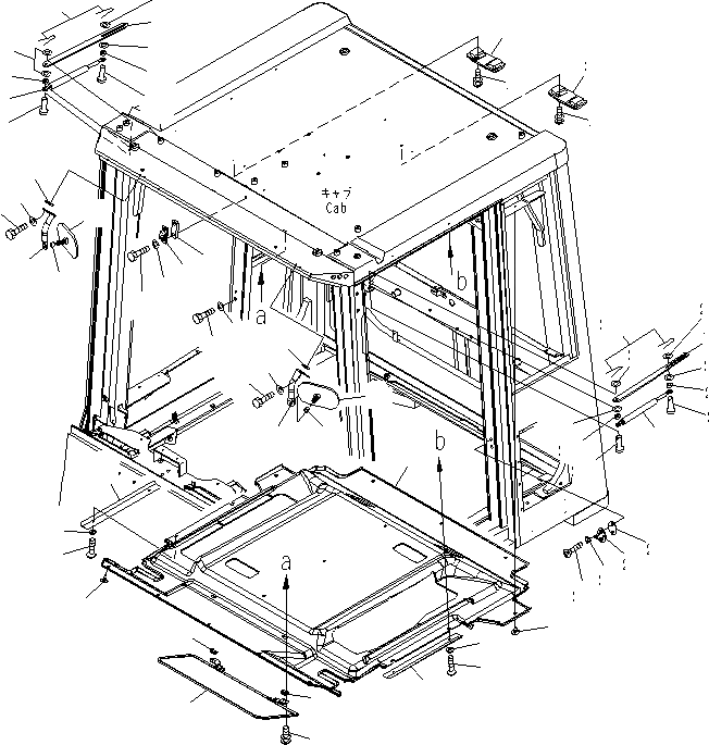 Схема запчастей Komatsu WA600-6 - КАБИНА (ЗАДН. VIEW MIRROR)(№-) КАБИНА ОПЕРАТОРА И СИСТЕМА УПРАВЛЕНИЯ