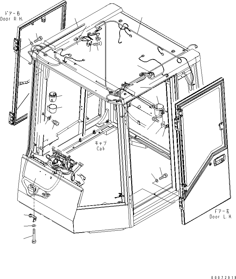 Схема запчастей Komatsu WA600-6 - КАБИНА (АКСЕССУАРЫ) (С ADVANCED УПРАВЛ-Е ДЖОЙСТИКОМ)(№7-) КАБИНА ОПЕРАТОРА И СИСТЕМА УПРАВЛЕНИЯ