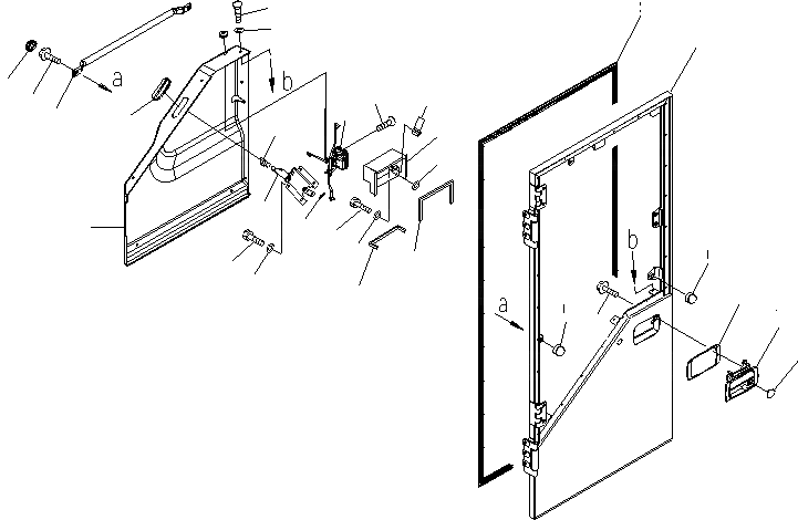 Схема запчастей Komatsu WA600-6 - КАБИНА (ДВЕРЬ В СБОРЕ¤ ЛЕВ. /) (ДЛЯ РАМА)(№-) КАБИНА ОПЕРАТОРА И СИСТЕМА УПРАВЛЕНИЯ