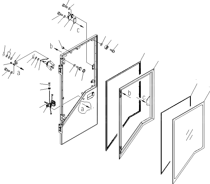 Схема запчастей Komatsu WA600-6 - КАБИНА (ДВЕРЬ В СБОРЕ¤ ЛЕВ. /)(№-) КАБИНА ОПЕРАТОРА И СИСТЕМА УПРАВЛЕНИЯ
