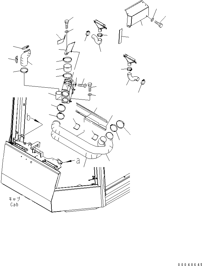 Схема запчастей Komatsu WA600-6 - КАБИНА (КОНДИЦ. ВОЗДУХА И ВОЗДУХОВОДЫ)(№7-) КАБИНА ОПЕРАТОРА И СИСТЕМА УПРАВЛЕНИЯ