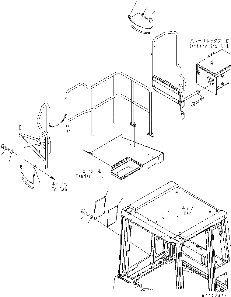 Схема запчастей Komatsu WA600-6 - КАБИНА (БОКОВ. КРЫШКА¤ /)(№7-) КАБИНА ОПЕРАТОРА И СИСТЕМА УПРАВЛЕНИЯ