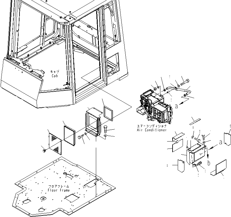 Схема запчастей Komatsu WA600-6 - КАБИНА (ВОЗД. CODITIONER ОТСЕК ФИЛЬТРОВ)(№-) КАБИНА ОПЕРАТОРА И СИСТЕМА УПРАВЛЕНИЯ
