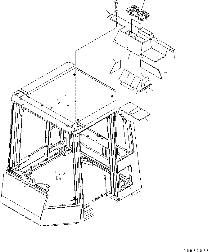 Схема запчастей Komatsu WA600-6 - КАБИНА (ЗАДН. ВОЗДУХОВОД)(№7-) КАБИНА ОПЕРАТОРА И СИСТЕМА УПРАВЛЕНИЯ