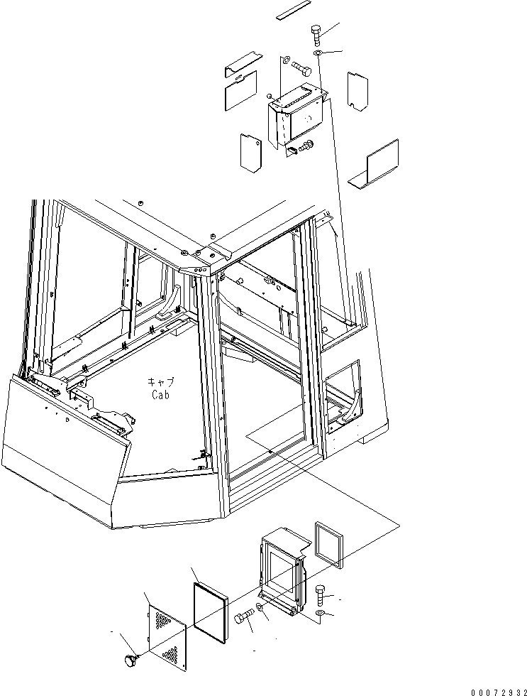 Схема запчастей Komatsu WA600-6 - КАБИНА (КОНДИЦ. ВОЗДУХА ФИЛЬТР.)(№7-) КАБИНА ОПЕРАТОРА И СИСТЕМА УПРАВЛЕНИЯ