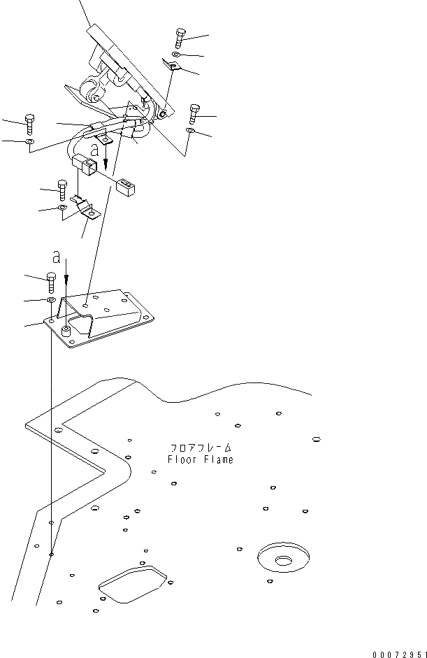 Схема запчастей Komatsu WA600-6 - ПОЛ SUB (ACCELERATR ПЕДАЛЬ)(№7-) КАБИНА ОПЕРАТОРА И СИСТЕМА УПРАВЛЕНИЯ