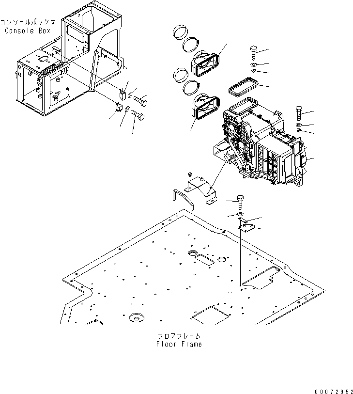 Схема запчастей Komatsu WA600-6 - ПОЛ SUB (КОНДИЦ. ВОЗДУХА В СБОРЕ)(№7-) КАБИНА ОПЕРАТОРА И СИСТЕМА УПРАВЛЕНИЯ