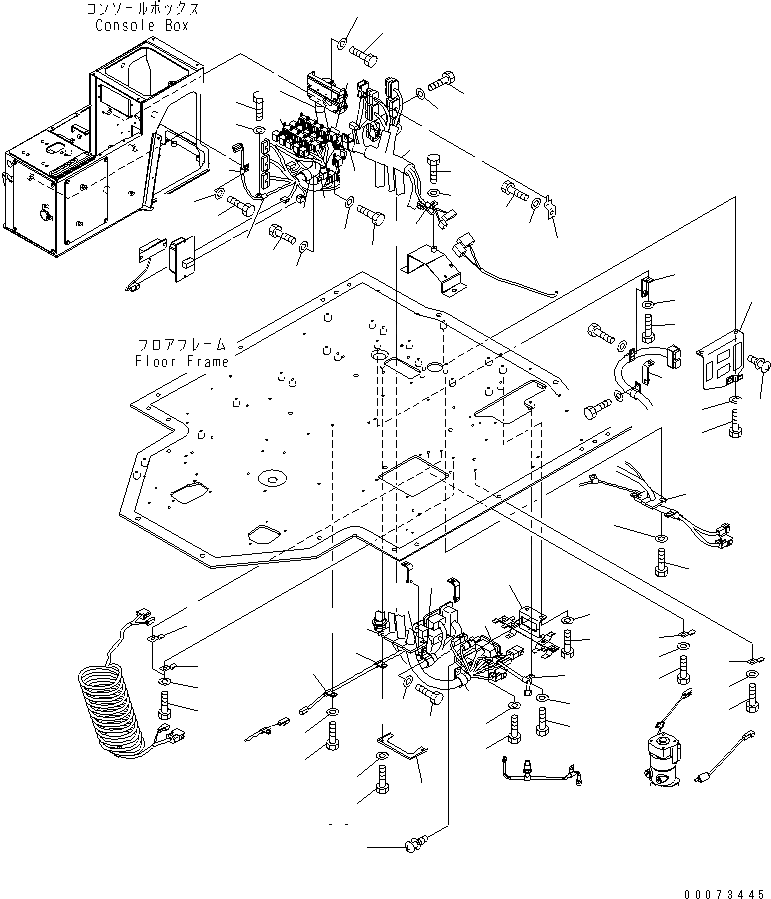 Схема запчастей Komatsu WA600-6 - ПОЛ SUB (ОСНОВН. КОНСТРУКЦИЯ Э/ПРОВОДКА)(№-) КАБИНА ОПЕРАТОРА И СИСТЕМА УПРАВЛЕНИЯ