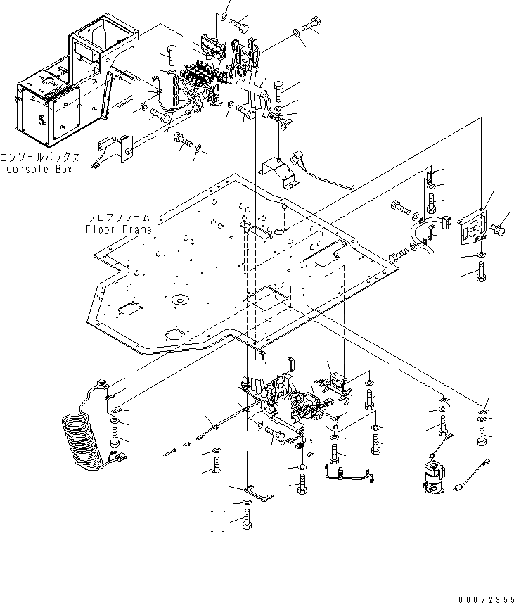 Схема запчастей Komatsu WA600-6 - ПОЛ SUB (ОСНОВН. КОНСТРУКЦИЯ Э/ПРОВОДКА) (СОЕДИНИТ. УСТР-ВО)(№7-) КАБИНА ОПЕРАТОРА И СИСТЕМА УПРАВЛЕНИЯ