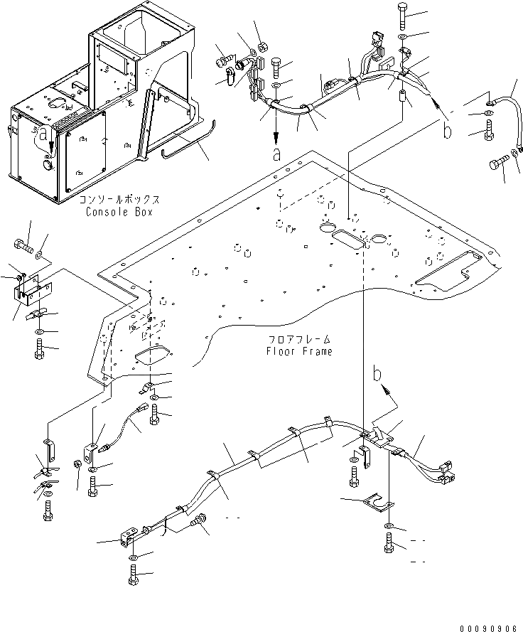 Схема запчастей Komatsu WA600-6 - ПОЛ SUB (VHMS Э/ПРОВОДКА) (С ORBCOM)(№7-) КАБИНА ОПЕРАТОРА И СИСТЕМА УПРАВЛЕНИЯ