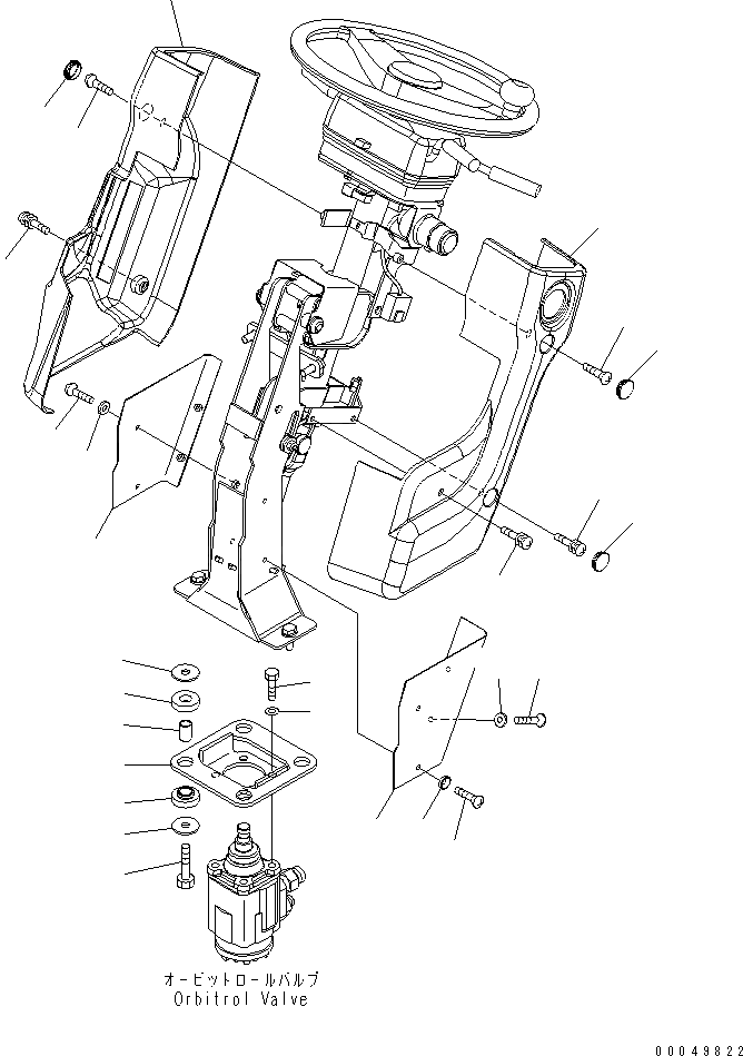 Схема запчастей Komatsu WA600-6 - ПОЛ SUB (РУЛЕВ. КОЛОН. COVER)(№7-) КАБИНА ОПЕРАТОРА И СИСТЕМА УПРАВЛЕНИЯ