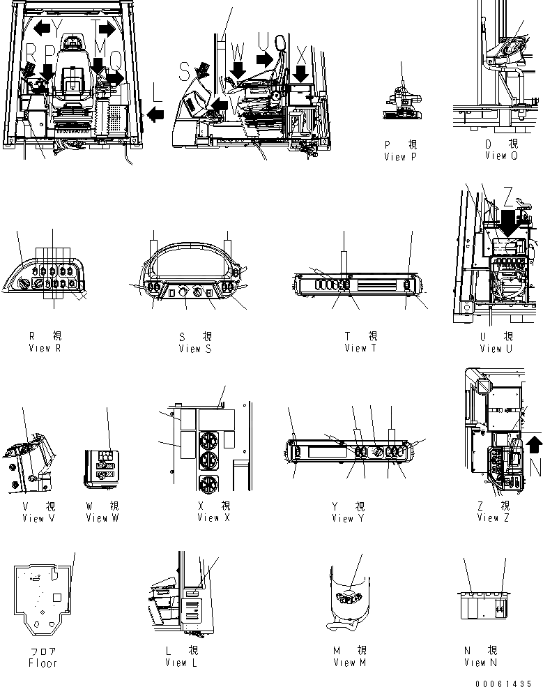 Схема запчастей Komatsu WA600-6 - ПОЛ ТАБЛИЧКИ (ИТАЛИЯ)(№-) КАБИНА ОПЕРАТОРА И СИСТЕМА УПРАВЛЕНИЯ