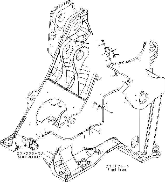 Схема запчастей Komatsu WA600-6 - ТОРМОЗНАЯ ГИДРОЛИНИЯ (ПЕРЕДН.)(№-) КАБИНА ОПЕРАТОРА И СИСТЕМА УПРАВЛЕНИЯ
