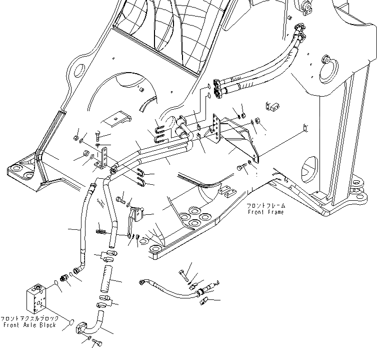 Схема запчастей Komatsu WA600-6 - ТОРМОЗНАЯ ГИДРОЛИНИЯ (ЛИНИЯ ОХЛАЖДЕНИЯ¤ ПЕРЕДН.¤ /) (С ТОРМОЗ. COOOLING)(№-) КАБИНА ОПЕРАТОРА И СИСТЕМА УПРАВЛЕНИЯ