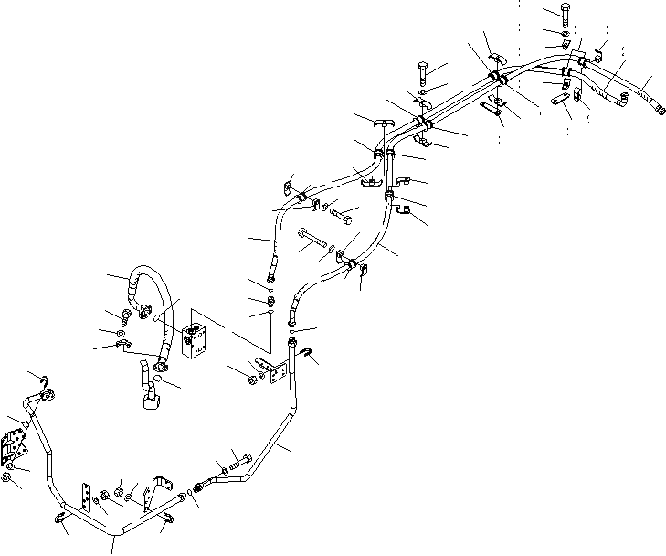 Схема запчастей Komatsu WA600-6 - ТОРМОЗНАЯ ГИДРОЛИНИЯ (ЛИНИЯ ОХЛАЖДЕНИЯ¤ ЗАДН.) (ВОЗВРАТН. ЛИНИЯ) (С ТОРМОЗ. ОХЛАЖД-Е)(№-) КАБИНА ОПЕРАТОРА И СИСТЕМА УПРАВЛЕНИЯ