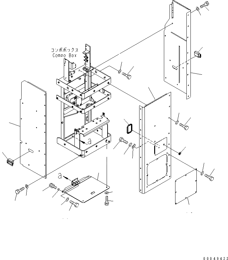 Схема запчастей Komatsu WA600-6 - COMPO КОРПУС (COVER) (ДЛЯ VHMS) (С ADVANCED УПРАВЛ-Е ДЖОЙСТИКОМ)(№8-) КАБИНА ОПЕРАТОРА И СИСТЕМА УПРАВЛЕНИЯ