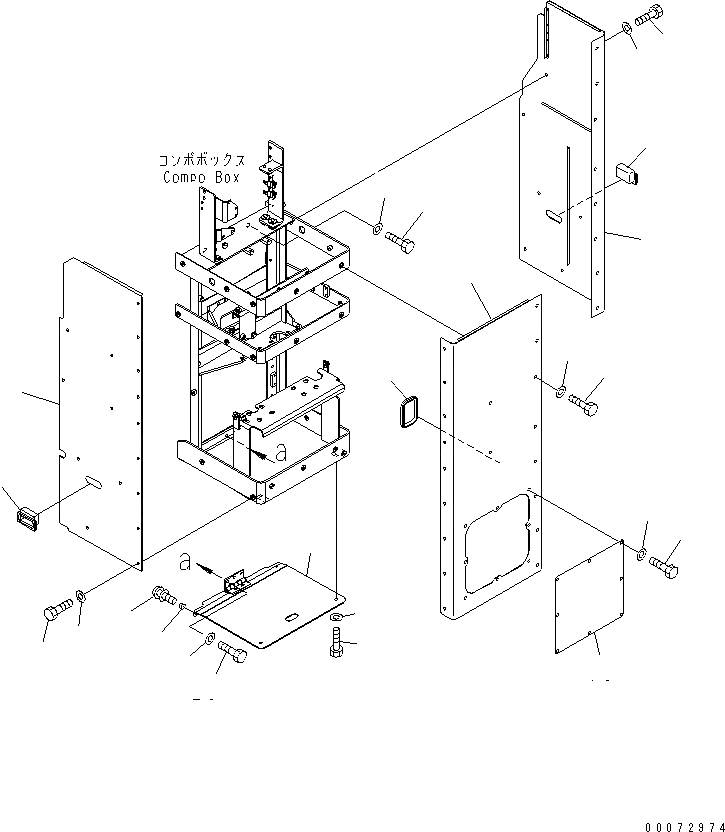 Схема запчастей Komatsu WA600-6 - COMPO КОРПУС (COVER)(№7-) КАБИНА ОПЕРАТОРА И СИСТЕМА УПРАВЛЕНИЯ
