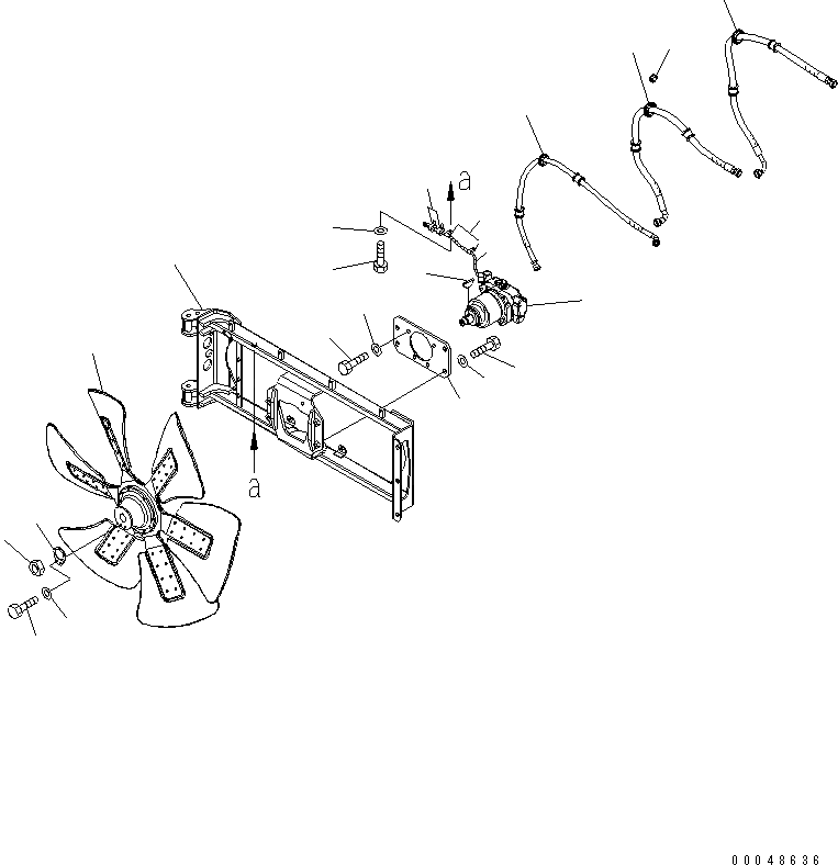 Схема запчастей Komatsu WA600-6 - КАПОТ (ВЕНТИЛЯТОР)(№-) ЧАСТИ КОРПУСА