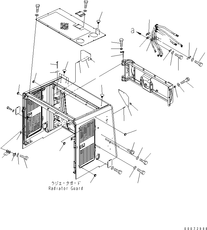 Схема запчастей Komatsu WA600-6 - КАПОТ (МОТОР ВЕНТИЛЯТОРА СУППОРТ ЭЛЕМЕНТЫ КРЕПЛЕНИЯ)(№7-) ЧАСТИ КОРПУСА