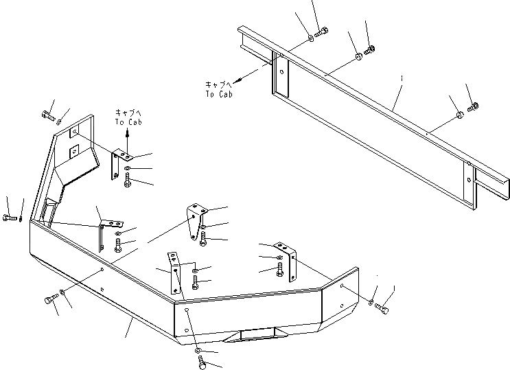 Схема запчастей Komatsu WA600-6 - ПОКРЫТИЕ ПОЛА(№-) ЧАСТИ КОРПУСА
