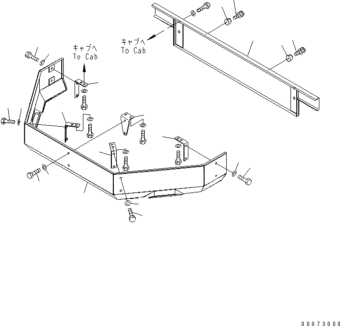 Схема запчастей Komatsu WA600-6 - ПОКРЫТИЕ ПОЛА(№7-) ЧАСТИ КОРПУСА
