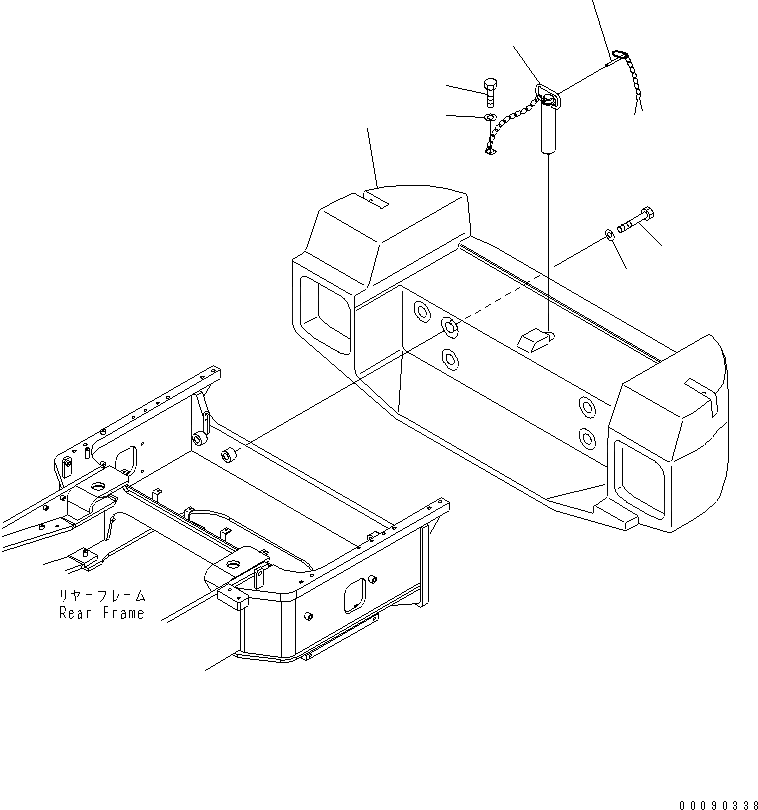 Схема запчастей Komatsu WA600-6 - ПРОТИВОВЕС (ДЛЯ ЕС) (78 KG)(№-) ЧАСТИ КОРПУСА