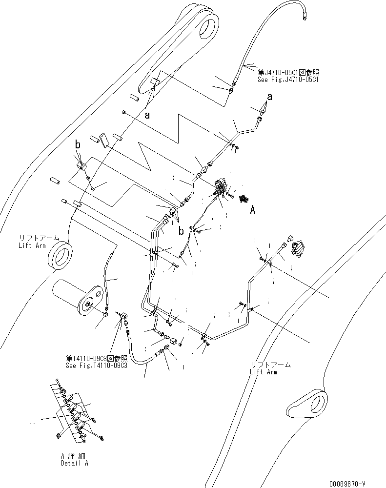 Схема запчастей Komatsu WA600-6 - СТРЕЛА И КОЛЕНЧАТЫЙ РЫЧАГ (ТРУБЫ СТРЕЛЫ) (/) (ДЛЯ АВТОМАТИЧ. СМАЗ.)(№-) РАБОЧЕЕ ОБОРУДОВАНИЕ