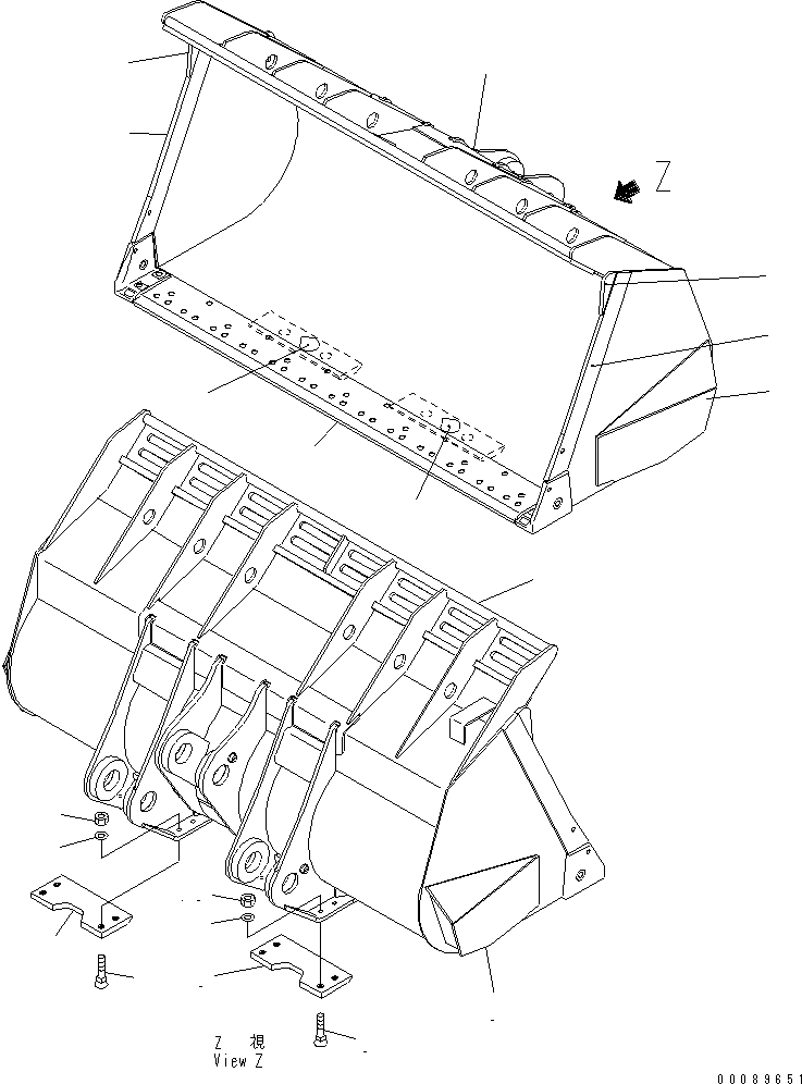Схема запчастей Komatsu WA600-6 - ПРЯМ. КОВШ¤ 7.M (С SEGMENT)(№-) РАБОЧЕЕ ОБОРУДОВАНИЕ