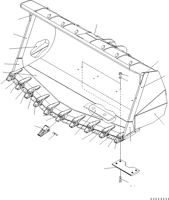 Схема запчастей Komatsu WA600-6 - КОВШ¤ 7.8M(№-) РАБОЧЕЕ ОБОРУДОВАНИЕ