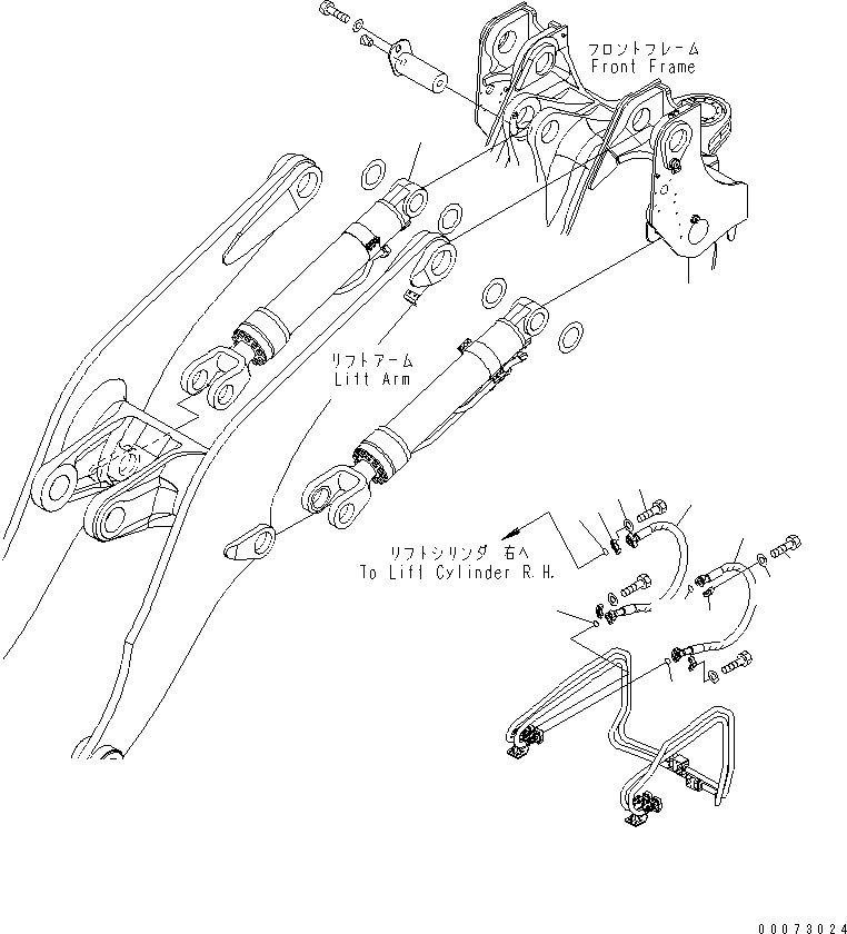 Схема запчастей Komatsu WA600-6 - ГИДРОЦИЛИНДР ПОДЪЕМА (ПРАВ.)(№7-) РАБОЧЕЕ ОБОРУДОВАНИЕ