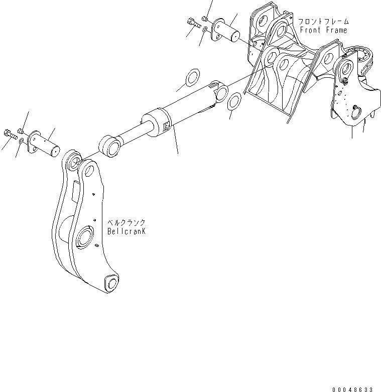 Схема запчастей Komatsu WA600-6 - ГИДРОЦИЛИНДР КОВША (ДЛЯ 99MM LENGTH СОЕДИНИТЕЛЬН. ЗВЕНО)(№-) РАБОЧЕЕ ОБОРУДОВАНИЕ