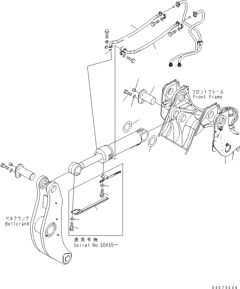 Схема запчастей Komatsu WA600-6 - ГИДРОЦИЛИНДР КОВША (ПАЛЕЦ И ЛИНИЯ ГИДРОЦИЛИНДРА КОВША)(№7-) РАБОЧЕЕ ОБОРУДОВАНИЕ