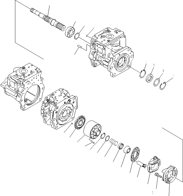 Схема запчастей Komatsu WA600-6 - ГИДР. НАСОС. (ПОГРУЗ.) (/)(№-) ОСНОВН. КОМПОНЕНТЫ И РЕМКОМПЛЕКТЫ