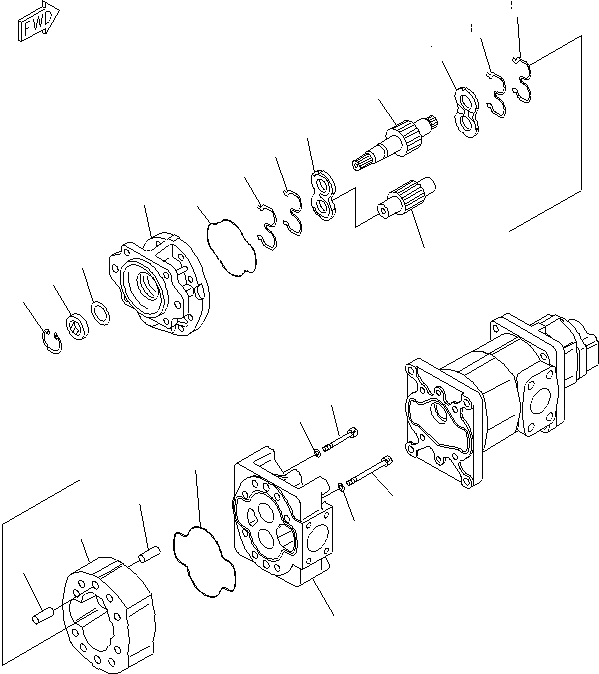 Схема запчастей Komatsu WA600-6 - ГИДР. НАСОС. (/)(№-) ОСНОВН. КОМПОНЕНТЫ И РЕМКОМПЛЕКТЫ