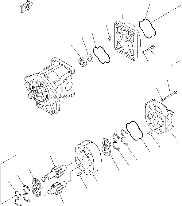 Схема запчастей Komatsu WA600-6 - ГИДР. НАСОС. (/)(№-) ОСНОВН. КОМПОНЕНТЫ И РЕМКОМПЛЕКТЫ