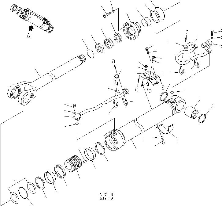 Схема запчастей Komatsu WA600-6 - ГИДРОЦИЛИНДР ПОДЪЕМА (ПРАВ.)(№-) ОСНОВН. КОМПОНЕНТЫ И РЕМКОМПЛЕКТЫ