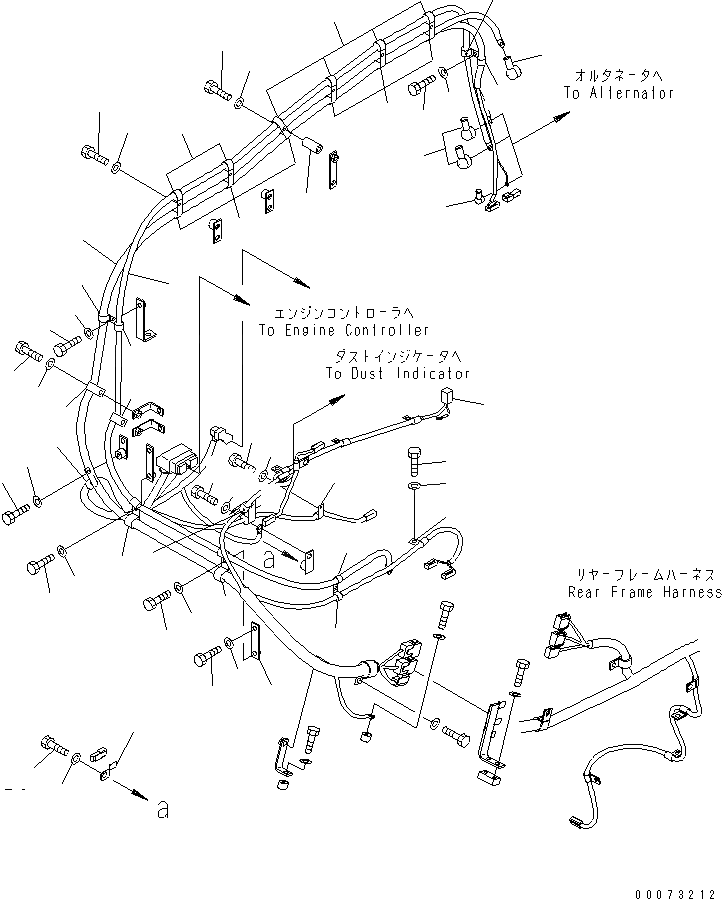 Схема запчастей Komatsu WA600-6R - ДВИГАТЕЛЬ (Э/ПРОВОДКА ДВИГАТЕЛЯ) КОМПОНЕНТЫ ДВИГАТЕЛЯ