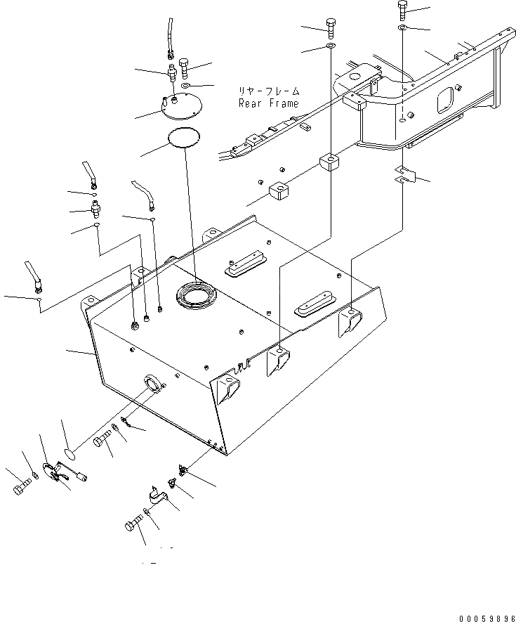 Схема запчастей Komatsu WA600-6R - ТОПЛИВН. БАК. (БАК¤ /) (ДЛЯ ДВИГАТЕЛЬ МАСЛ. БЫСТР. ЗАПРАВ.)(№-) ТОПЛИВН. БАК. AND КОМПОНЕНТЫ