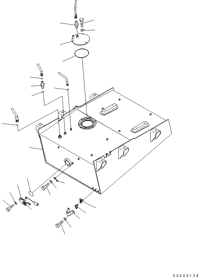 Схема запчастей Komatsu WA600-6R - ТОПЛИВН. БАК. (БАК) (ДЛЯ ДВИГАТЕЛЬ МАСЛ. БЫСТР. ЗАПРАВ.) ТОПЛИВН. БАК. AND КОМПОНЕНТЫ