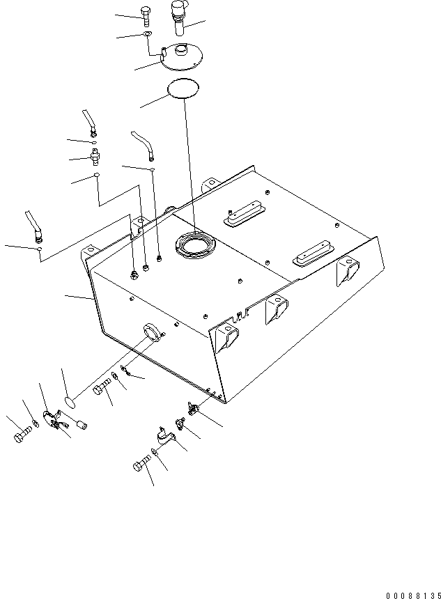 Схема запчастей Komatsu WA600-6R - ТОПЛИВН. БАК. (БАК) (ДЛЯ ТОПЛИВН. БЫСТР. ЗАПРАВ.)(№-) ТОПЛИВН. БАК. AND КОМПОНЕНТЫ